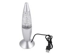 Glitter Lava Lamp with USB Plug, Color Changing LED Rocket Shape Night Light for Kids and Adults, Multi Color Changing LED Decorative Lamp with Soft S