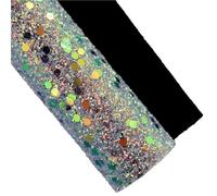 Glitter Leather Sheets Shiny Hexagonal Chunky Glitter Fabric Leather with Soft Elastic Cloth Backing for Decoration Craft Sewing Bows(Color-11,50x120cm)
