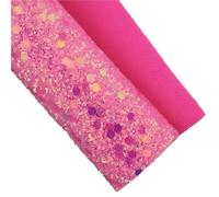 Glitter Leather Sheets Shiny Hexagonal Chunky Glitter Fabric Leather with Soft Elastic Cloth Backing for Decoration Craft Sewing Bows(Color-05,20x30cm)