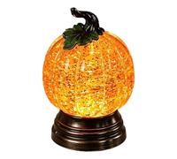 Glitter Lighted Pumpkin Snow Globe, Halloween Snow Globe Decor with Warm Orange LED Glow, Fall Snows Globes with Shimmering Glitter Water Globes Pumpkin, for Mantel Shelf Table Centerpiece