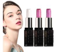 Glitter Lip Gloss - 3-Piece Glitter Lip Gloss Makeup Set - Abrasion-Resistant Durable Lipstick for Office, Home, Everyday Life, Commuting, Valentine's Day, Holiday, Women, Girls, Party and Travel