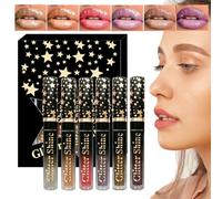 Glitter Lip Gloss | 6-Color Hydrating Lip Gloss 2.5ml - Beauty Makeup Set High Shine Liquid Lipstick for Women Girls Work Date Travel Wedding Holiday Birthday Vacation Home