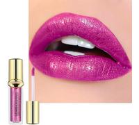Glitter Lip Gloss Bright Pink Shimmering Lipsticks, Hot Pink Non-Stick Cup Lipstick, Long Lasting Highly Pigmented Liquid Lipstick Lip Gloss, Waterproof Smudge-proof Full Coverage Lip Stain, Gift for