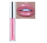 Glitter Lip Gloss Lipstick, Diamond Metallic Pink Coral Shimmer Lipgloss Liquid Lipstick Long Lasting Waterproof Non-Stick Cup Sparkle Shiny Lip Plumper Tinted Lip Balm for Women