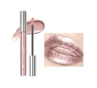 Glitter Lip Gloss Metallic Diamond Glitter Liquid Lipstick Pink Shimmer Lipstick Waterproof Lightweight Soft Metallic Eyeshadow Lipgloss Long-Lasting Nonstick Cup Pink Lip Gloss Shiny And Sparkle