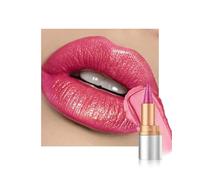 Glitter Lipstick Dark Pink, Nourishing Lip Liner with Metallic Finish, Long Lasting Shine, Waterproof Emergency Stick Cup, Smooth Creamy Texture, Highly Pigmented Multi-Use Lip Gloss Makeup for Women