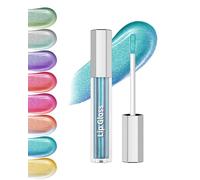 Glitter Lipstick Liquid, Blue Chameleon Metallic Shimmer Lip Gloss, Durable Waterproof, High Shine Volume Lip Gloss, Holographic Not-Sticky Lipstick Iridescent Makeup for Women Christmas 07