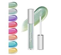 Glitter Lipstick Liquid, Green Chameleon Metallic Shimmer Lip Gloss, Durable Waterproof, High Shine Volume Lip Gloss, Holographic Not-Sticky Lipstick Iridescent Makeup for Women Christmas 01#