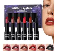Glitter Lipstick Long Lasting Waterproof | Non-Stick Cup Lip Gloss - Smudge-proof Waterproof Shimmer Lipstick for Women Commuting Travel Halloween Dating Wedding Party