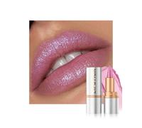 Glitter Lipstick Pink, Nourishing Lip Liner with Metallic Finish, Long Lasting Shine, Multi-Use Lipstick Waterproof, Smooth Creamy Texture, Highly Pigmented Emergency Stick Cup Lip Gloss Makeup for