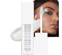 Glitter Liquid Eyeshadow & Eyeliner - White Silver Shimmer, Metallic Cream Formula with Diamond Sparkle, Highly Pigmented Eye Makeup for Women