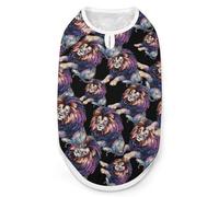 Glitter Male Lion Fashion Dog Shirts Printing Pet Clothes Sleeveless Pets Vest for Dogs Puppy Cats M