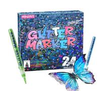 Glitter Markers for Kids - Smudge Proof Drawing Marker | Glitter Color Markers - For Kids, Students, Artists, Teachers, Home & School, Cards, Journaling & Art