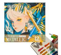 Glitter Markers, Glitter Markers for Children - Pastel Markers, Pens, 12 Colours, Highly Pigmented | Luminous Pen for Colouring, Pen, Christmas and Birthday Accessories for Teenage Girls