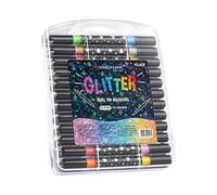 Glitter Markers Pens - Double Side Doodle Pens Set, Shiny Two Ended Paint, Multi Purpose Sketching Tool | Boys Girls Teens Adults School Craft Project Birthday Greeting Cards Journaling