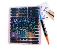 Glitter Markers Set - 48 96 Colors Tip Brush Pens With Effect | Watercolor Glitter Art Markers | Double Tip Coloring Pens For Adult Coloring Books Journaling Scrapbook | DIY Craft Card Ma