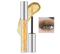 Glitter Mascara for Eyelashes, Waterproof Glitter Mascara, Shimmering Diamond Finish, Multi-Color Mascara for Parties, Sparkling Colorful Mascara for Festive Carnival Wedding Stage (Golden)