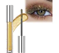 Glitter Mascara, Lengthening Curling Volume Mascara Eyeshadow, Glitter Shimmer Colored Mascara, Waterproof Colorful Lashes for Eyelashes, Party Wedding (Gold, 12cm)