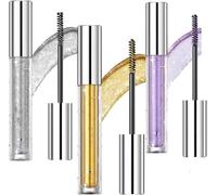Glitter Mascara, Lengthening Curling Volume Mascara Eyeshadow, Glitter Shimmer Colored Mascara, Waterproof Colorful Lashes for Eyelashes, Party Wedding (Mixed 3pcs, 12cm)