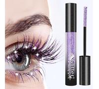 Glitter Mascara, Sparkle Diamond Colored Mascara, Eyelash Dyeing Glitter Coloured Mascara, Multi-Use Shimmer Waterproof Mascara, Voluminous Lengthening Mascara Makeup for Women Party (Purple, 1 pcs)