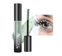 Glitter Mascara Sparkle Diamond Mascara Lengthening Green Mascara 4D Fiber Colorful Waterproof Mascara, Sparkling Diamond Eyelash For Sensitive Eyes No Clumping,Fuller Lashes, Lasting All Day