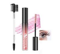 Glitter Mascara,Waterproof Sparkle Diamond Shimmer Define Long Lasting Curling Mascara, Multi-Use Colorful Volumizing Lengthening Lash Mascara for Eyelashes for Party Festival Eyes Makeup (Pink)