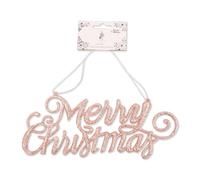 Glitter Merry Christmas Hanging Sign Assorted Colours