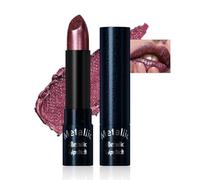 Glitter Metallic Lipstick, Long-Lasting Shimmer Creamy Lipstick For Women, Highly Pigmented Halloween Makeup Lipcolor, Full-Coverage Sparkling Lip Makeup Lightweight Non-Sticky (Dark Red)