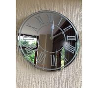 Glitter Mirrored Crush Crystal Wall Clock - Silver