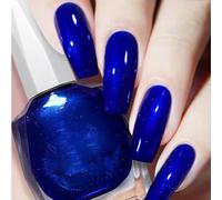 Glitter Nail Polish, Blue Nail Varnish, Diamond Glitter Quick Dry Nail Polish No UV Lamp Curing, Long Lasting, Chip Resistant, Non-Toxic, Quick Drying, Salon Manicure, At Home Manicure (18#Satin Blue)