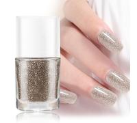 Glitter Nail Polish Champagne Gold - Quick Dry Glitter Nail Varnish With Shimmer Sparkle Finish For Manicure And Art, Long Lasting Non Chip Metallic Particles For Women And Girls
