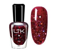 Glitter Nail Polish - Dark Red Nail Polish - Quick Dry Burgundy nail polish No UV Lamp Needed - Long Lasting Holographic Nail Varnish - Shimmer Wine Red Nail Varnish For Women Christmas New Year DIY