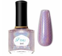 Glitter Nail Polish - Glitter Purple Nail Varnish - Holographic Iridescent Nail Varnish Quick Dry Long Lasting - Sparkly Shimmer Laser Shine No Chip Breathable Nail Art Polish for Women & Girls