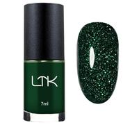 Glitter Nail Polish - Green Nail Polish - Reflective Glitter nail Varnish - Sparkle Dark Green nail polish - Sparkle Quick Dry nail Varnish No UV Lamp- Long Lasting nail varnish For Nails Art Manicure
