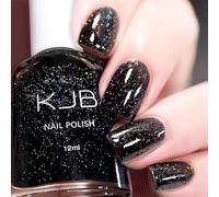 Glitter Nail Polish - Nude nail polish, Auroras Shining Gel Nail Varnish Quick Dry & Long Lasting Metallic Shimmer nail varnish No Need Cure Nail Paint Manicure Gift (10#Dark)