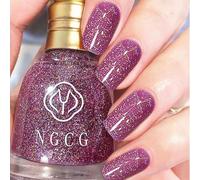 Glitter Nail Polish, Nude Nail Varnish, Diamond Glow Bell Shape Quick Drying Nail Polish, Long Lasting, Bright Colours, Non-Toxic, No UV Lamps Needed, Nail Gel For Women (25#Pink)