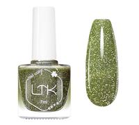 Glitter Nail Polish - Olive Green Nail Varnish Quick Dry - 7ml Green Glitter Nail Varnish - Sparkly Shimmer Long Lasting Nail Polish for Women Girls Holiday Party,Oil Based Formula,No Need Baking