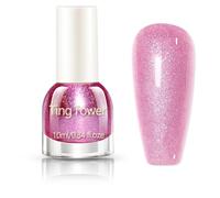 Glitter Nail Polish - Pink Nail Polish - Shimmering Sparkly Pink Nail Varnish - Quick-Drying Holographic Nail Paint High Glossy Long-lasting Sequins Nail Art Varnish No Need Cure