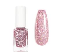 Glitter Nail Polish - Quick Dry Nail Varnish - Pink Shimmering Holographic Nail Paint - Long Lasting Chip Resistant Nail Polish for DIY Nail Art Manicure at Home (Dusty Pink)