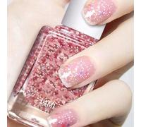 Glitter Nail Polish - Quick Dry Pink Holographic Varnish, No - Bake,Long-Lasting Chip-Resistant Nail Paint for DIY Manicure & Nail Art At Home (Dusty Pink)