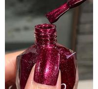 Glitter Nail Polish, Red Nail Varnish, Diamond Glitter Quick Dry Nail Polish No UV Lamp Curing, Long Lasting, Chip Resistant, Non-Toxic, Quick Drying, Salon Manicure, At Home Manicure (8#Pearl Red)