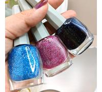 Glitter Nail Polish Set, Nail Varnish Set, Diamond Glitter Quick Dry Nail Polish No UV Lamp Curing, Long Lasting, Chip Resistant, Non-Toxic, Quick Drying,Salon Manicure, Home Manicure (Glitter, 1)