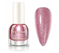 Glitter Nail Polish,Shiny Pink Nail Varnish,Quick-Dry Sparkle Nail Varnish, Long-Lasting Bright Pink Holographic Shimmer Color, Chip-Resistant High-Gloss Finish, No UV Lamp Required