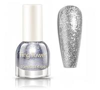 Glitter Nail Polish,Silver Diamond Glitter Nail Polish,Holographic Sparkly Quick Dry Nail Varnish,Flash Shiny Color Reflective Clear Sequins Varnish,Long-lasting No Need Baking Easy to Apply