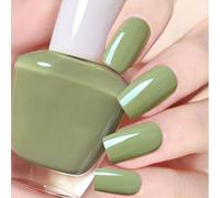 Glitter Nail Polish Silver Shimmer Nail Varnish Quick Dry Long Lasting No Nails Glitter High Color Gel Breathable Formula (03# Sage Whisper)