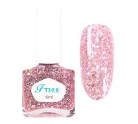 Glitter Nail Polish - Sparkle Pink Nail Polish - Sparkly Quick Dry Nail Varnish No UV Lamp - Long Lasting Holographic Nail Paint - High Glossy Shimmer nail polish For Women DIY Nails Art At Home