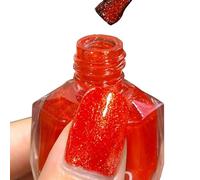 Glitter Nail Varnish, Quick Dry Orange Nail Polish - No UV Lamp Curing, Long Lasting, Chip Resistant, Non-Toxic, Quick Drying, At Home & Salon Manicure (5#Shimmering Orange)