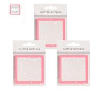 Glitter Notepad 2.0, Glitter Sticky Notes, Clear Post It Notes Transparent, Sparkle Sticky Notes, Notepads Stationery, for Book Tabs, School Supplies, for Lovely Gift for Girls(Pinkx3)