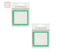 Glitter Notepad 2.0, Glitter Sticky Notes, Clear Post It Notes Transparent, Sparkle Sticky Notes, Notepads Stationery, for Book Tabs, School Supplies, for Lovely Gift for Girls(Greenx2)