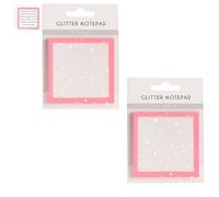 Glitter Notepad 2.0, Glitter Sticky Notes, Clear Post It Notes Transparent, Sparkle Sticky Notes, Notepads Stationery, for Book Tabs, School Supplies, for Lovely Gift for Girls(Pinkx2)